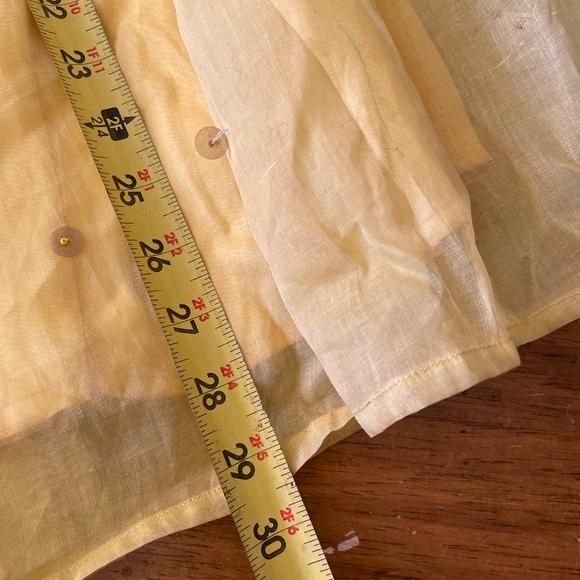 Vintage 50s Party Dress Dance Prom Yellow Satin Chiffon Fit Flare Size XS s - Picture 10 of 11